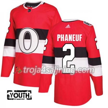 Ottawa Senators tröja Dion Phaneuf 2 Röd 2017-2018 Adidas Classic Authentic - NHL Tröjor Barn